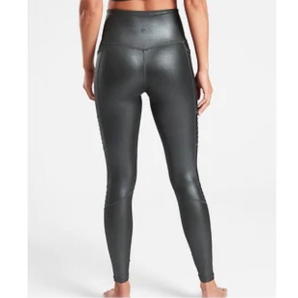 Athleta Inclination Moto Tight in Black Shimmer High-Waist Size Small - Picture 1 of 13